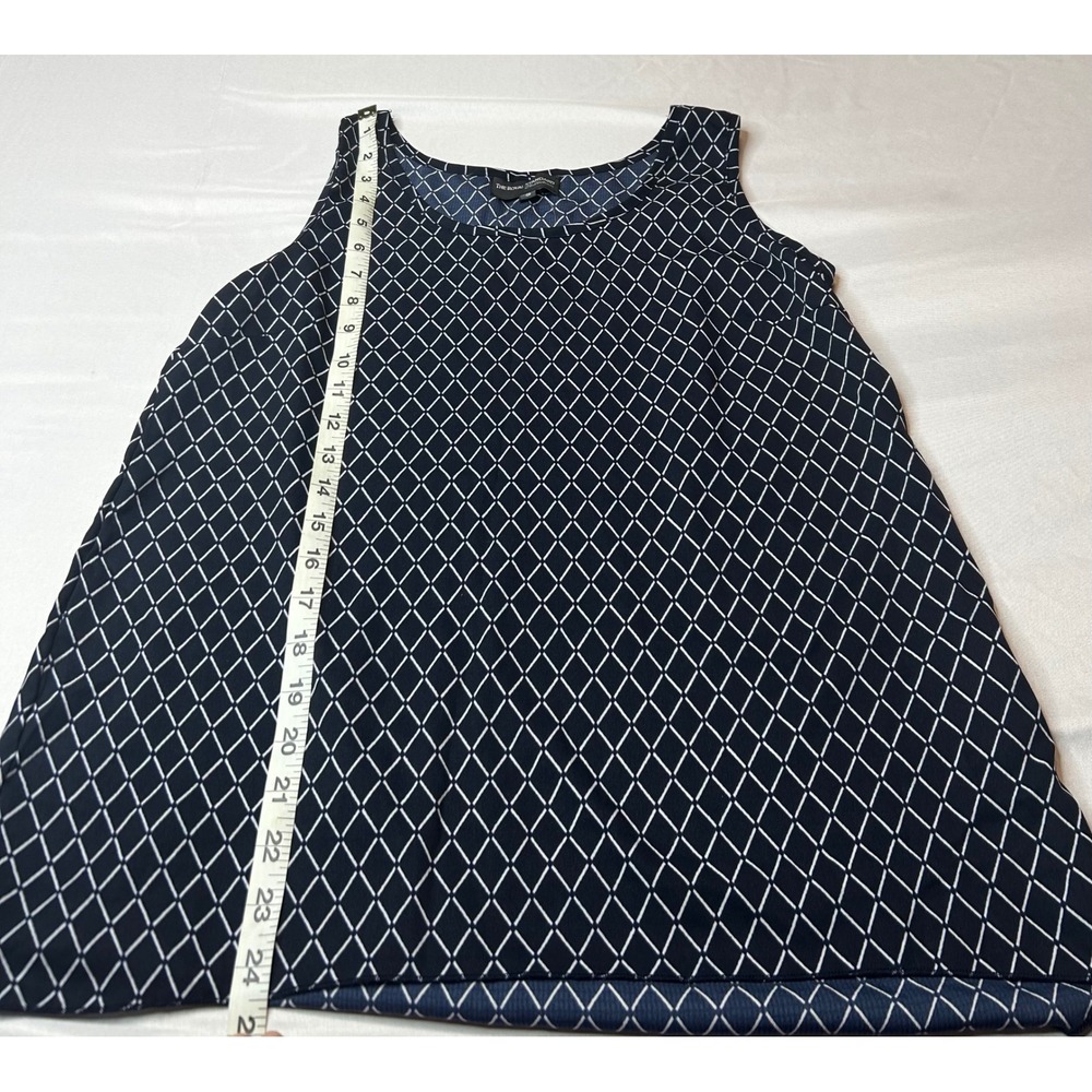 The Royal Standard Diana Tank Navy White Diamond Geometric Sleeveless Top Small
